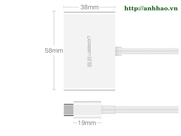 Cáp chuyển đổi USB C to HDMI, VGA Ugreen 30843